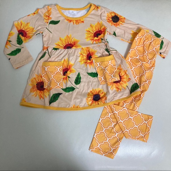 Sunflower 🌻 cute long sleeve top and pants set - Picture 2 of 7
